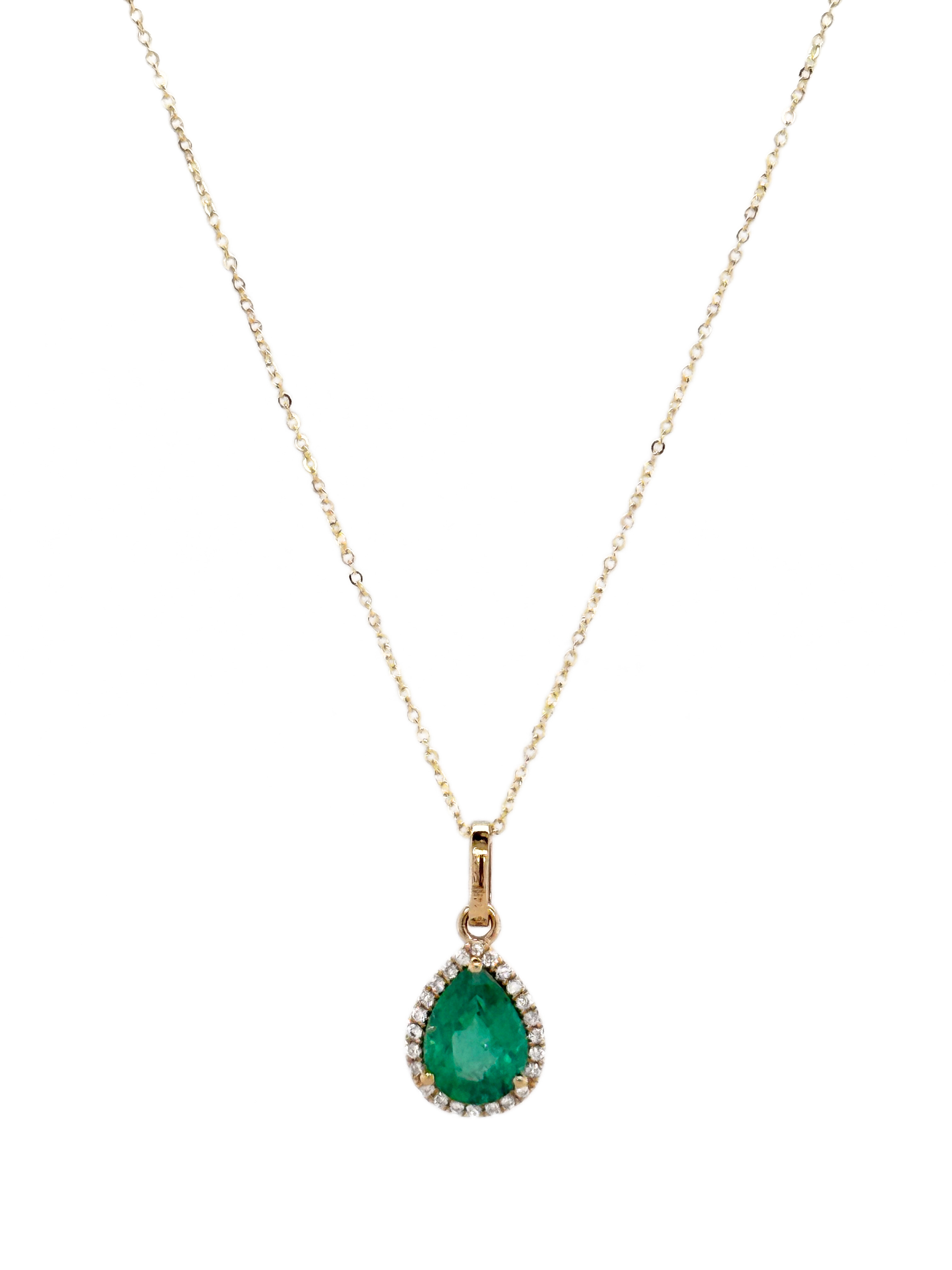 EMERALD PENDANT W/CHAIN-19358X6PS
